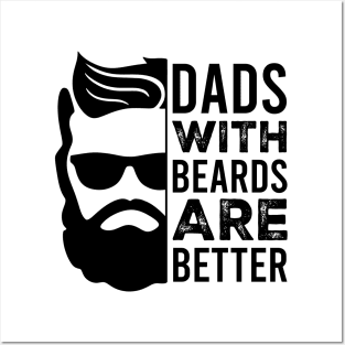 Dads with beards are better Retro Gift for Father’s day, Birthday, Thanksgiving, Christmas, New Year Posters and Art